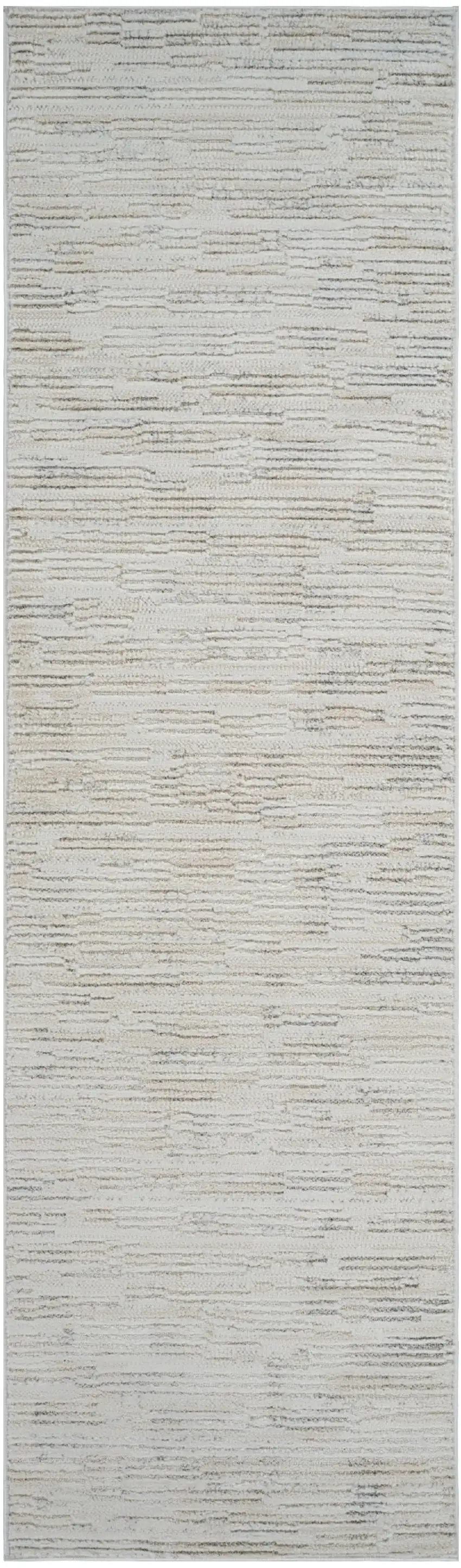 8' Gray and Beige Geometric Distressed Area Rug Photo 2
