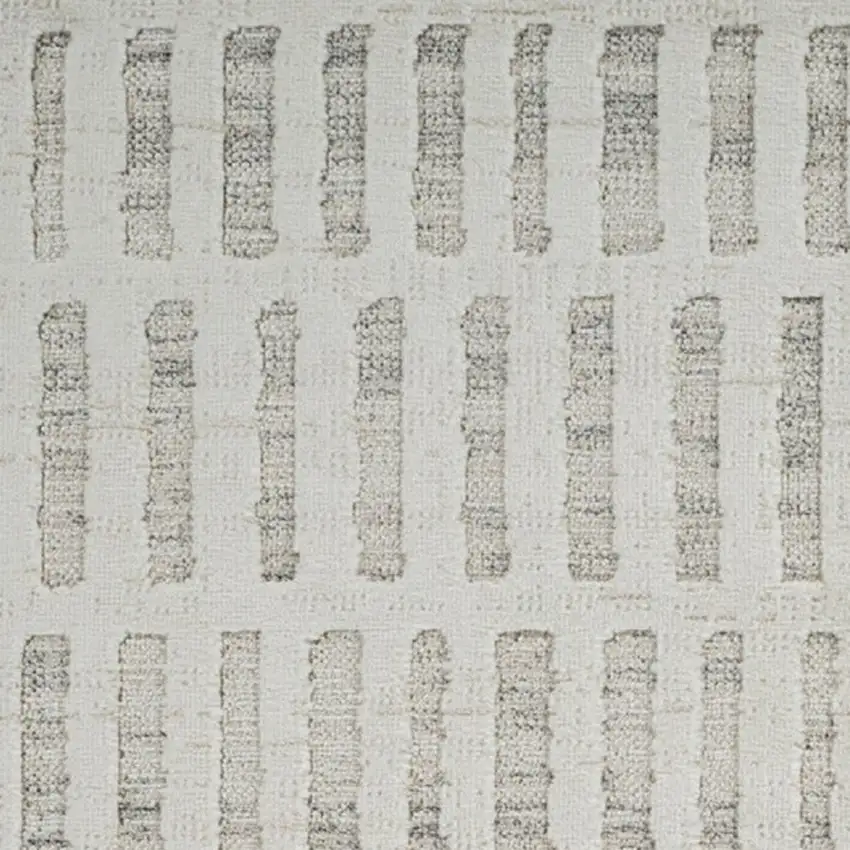 8' Gray and Beige Geometric Distressed Area Rug Photo 4