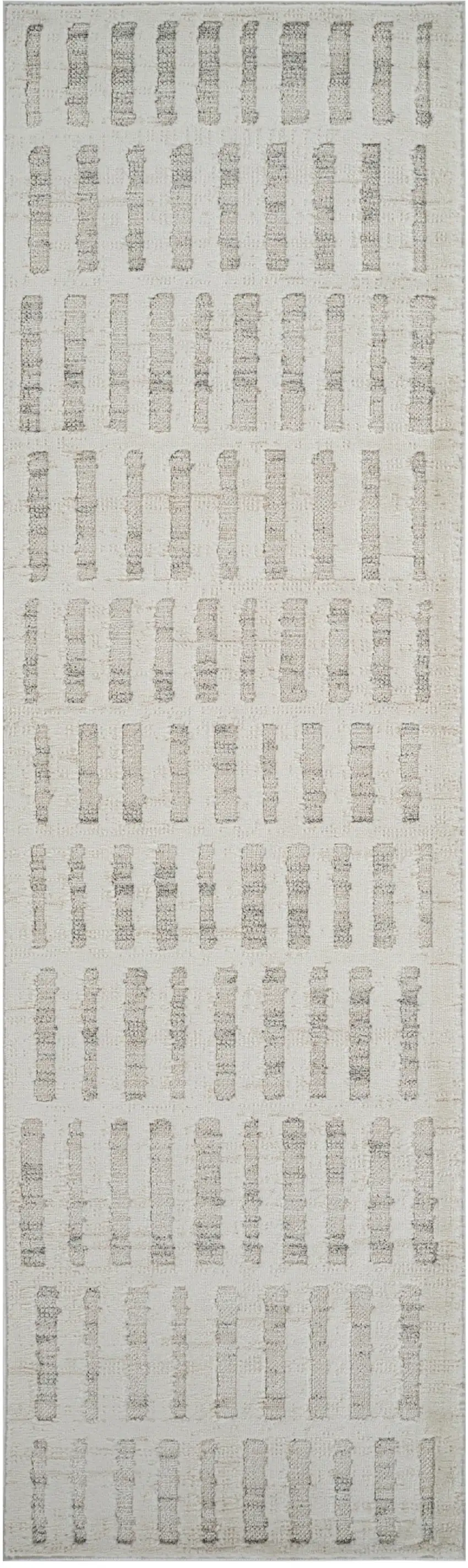8' Gray and Beige Geometric Distressed Area Rug Photo 2