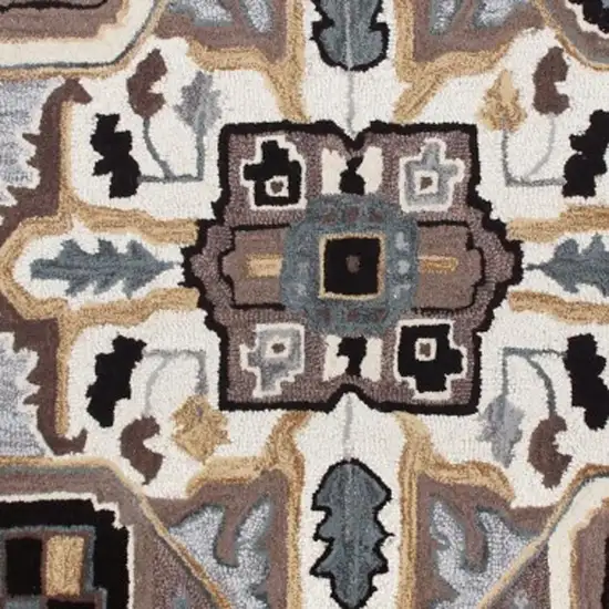 Blue And Red Wool Hand Tufted Area Rug Photo 6