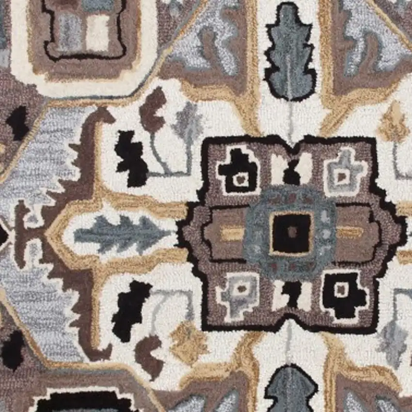 Blue And Red Wool Hand Tufted Area Rug Photo 4