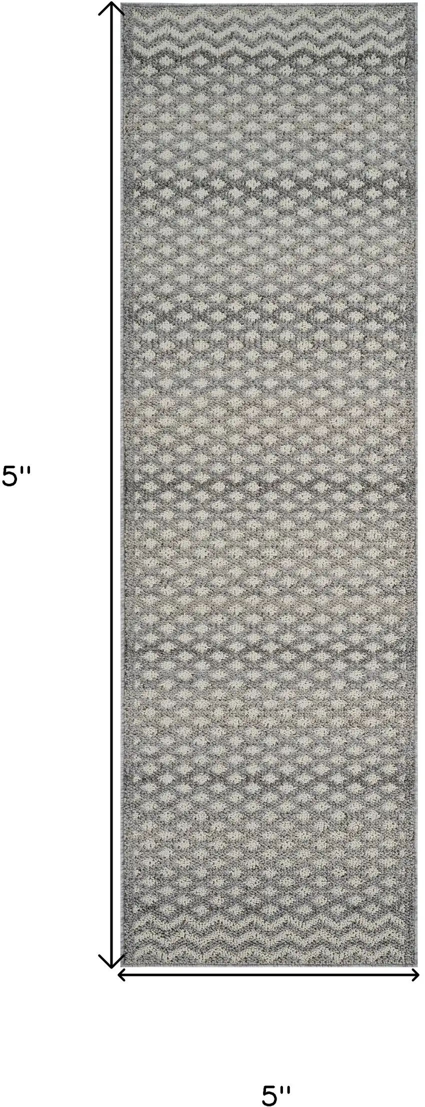 8' Gray and Beige Moroccan Distressed Area Rug Photo 3