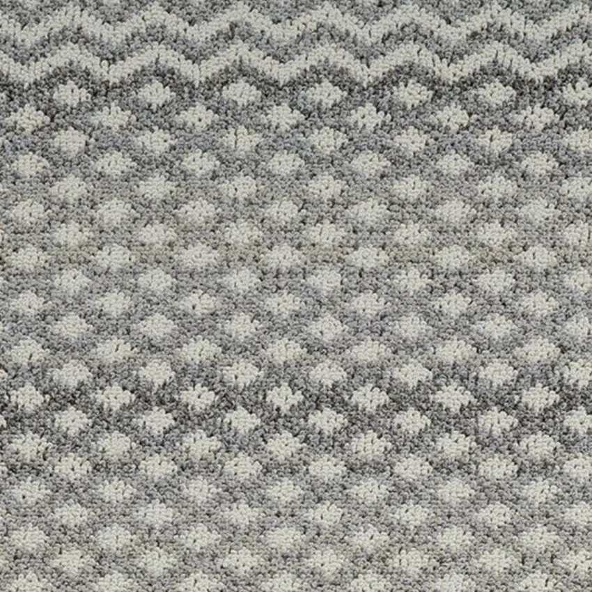 8' Gray and Beige Moroccan Distressed Area Rug Photo 4
