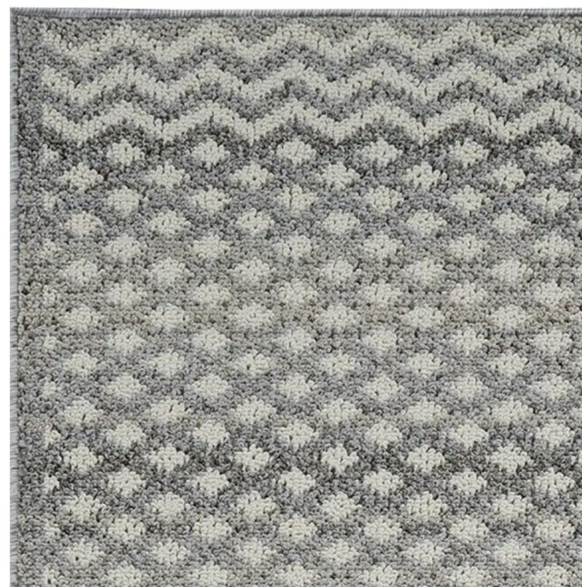 8' Gray and Beige Moroccan Distressed Area Rug Photo 4