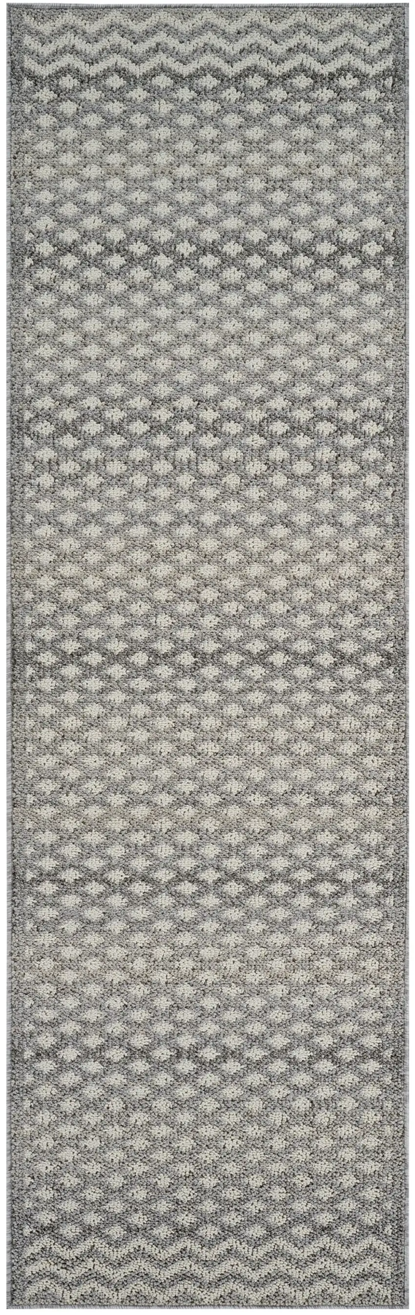 8' Gray and Beige Moroccan Distressed Area Rug Photo 2