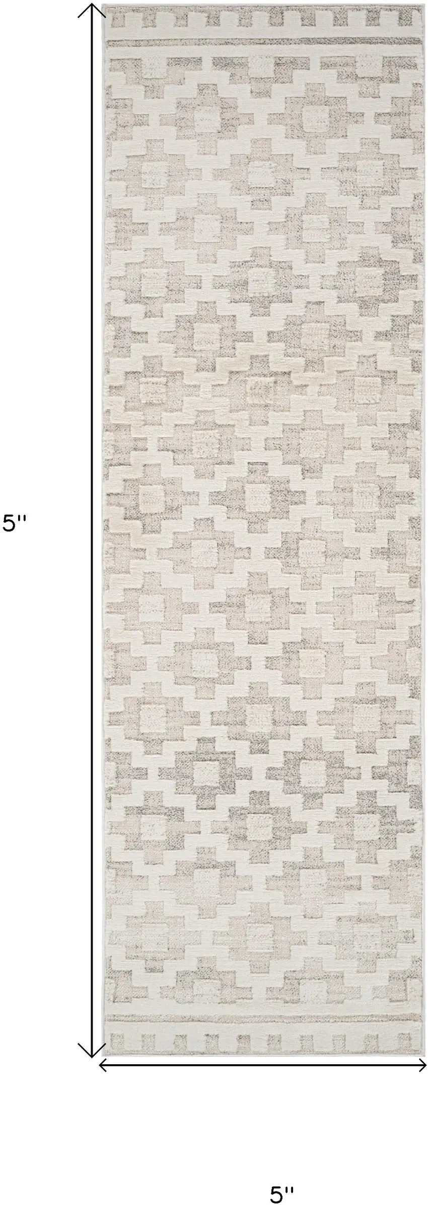 8' Gray and Beige Moroccan Distressed Area Rug Photo 3