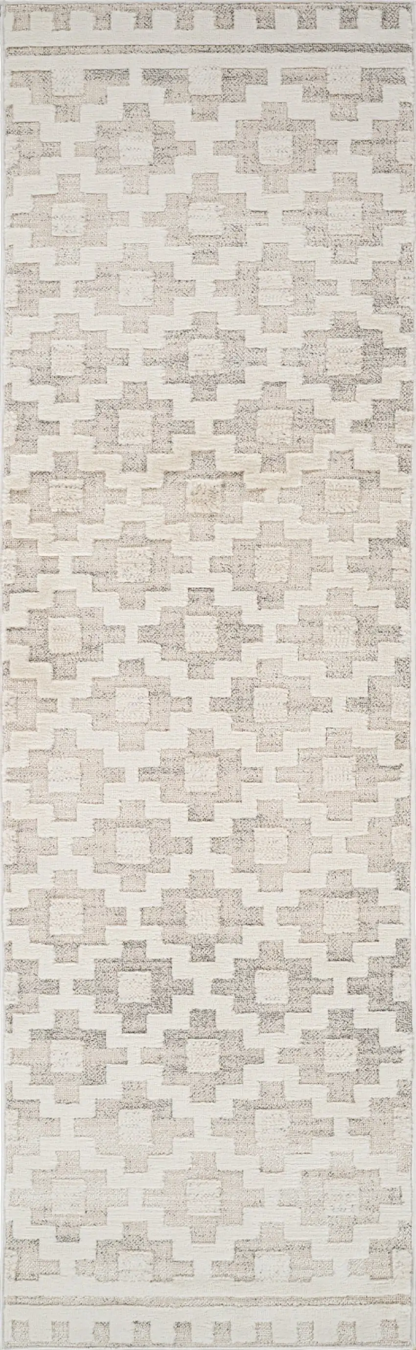 8' Gray and Beige Moroccan Distressed Area Rug Photo 2