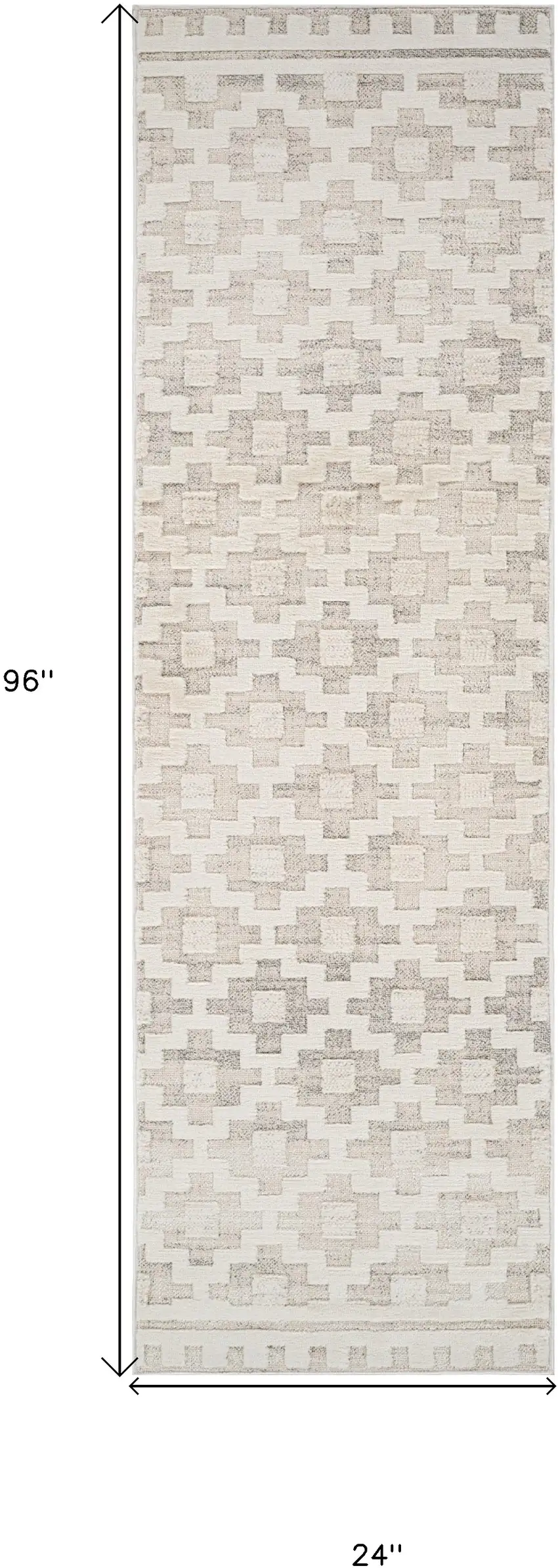 8' Gray and Beige Moroccan Distressed Area Rug Photo 7