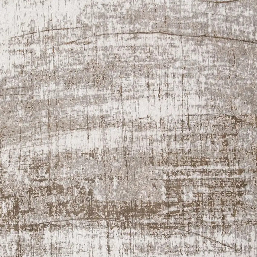 5' Gray and Beige Round Abstract Non Skid Area Rug Photo 8