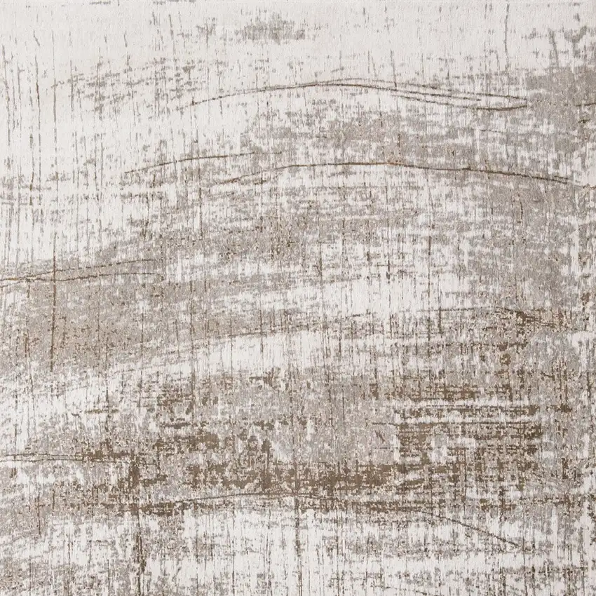 5' Gray and Beige Round Abstract Non Skid Area Rug Photo 9