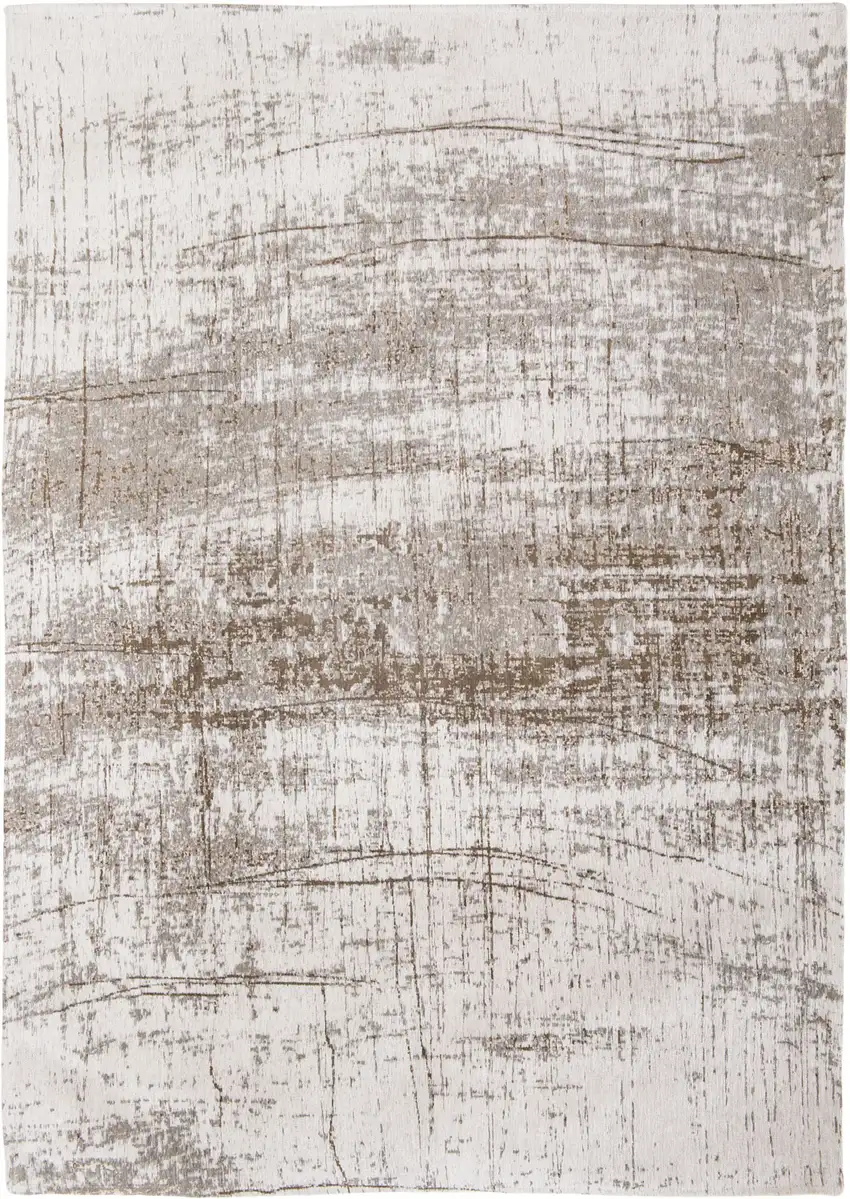 5' Gray and Beige Round Abstract Non Skid Area Rug Photo 4