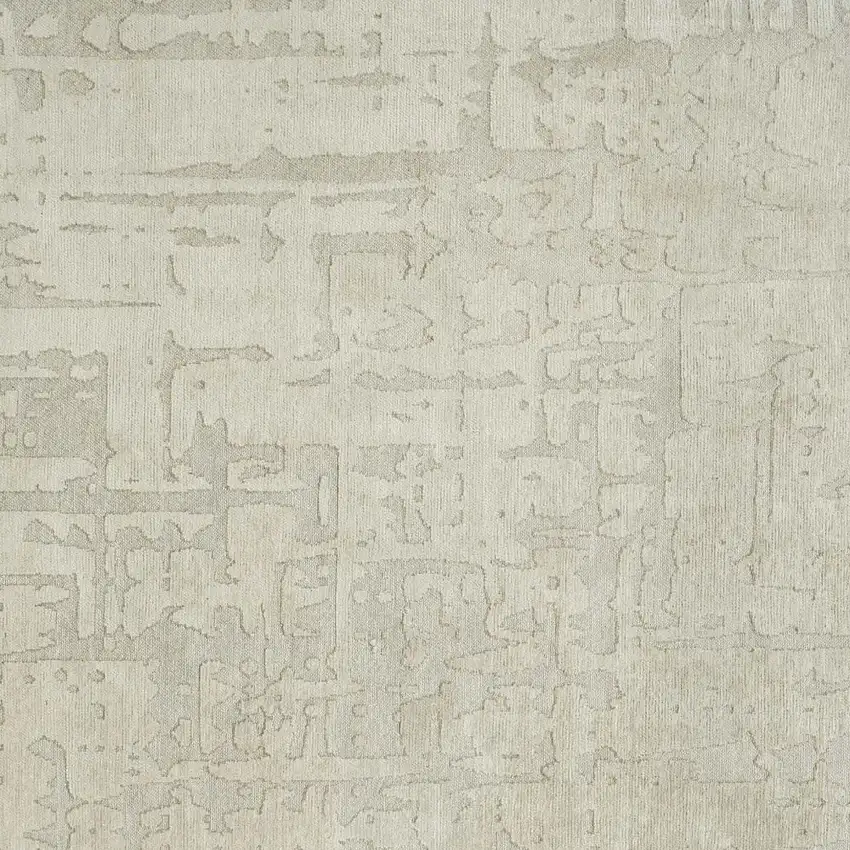 8' Gray and Beige Round Abstract Non Skid Area Rug Photo 8
