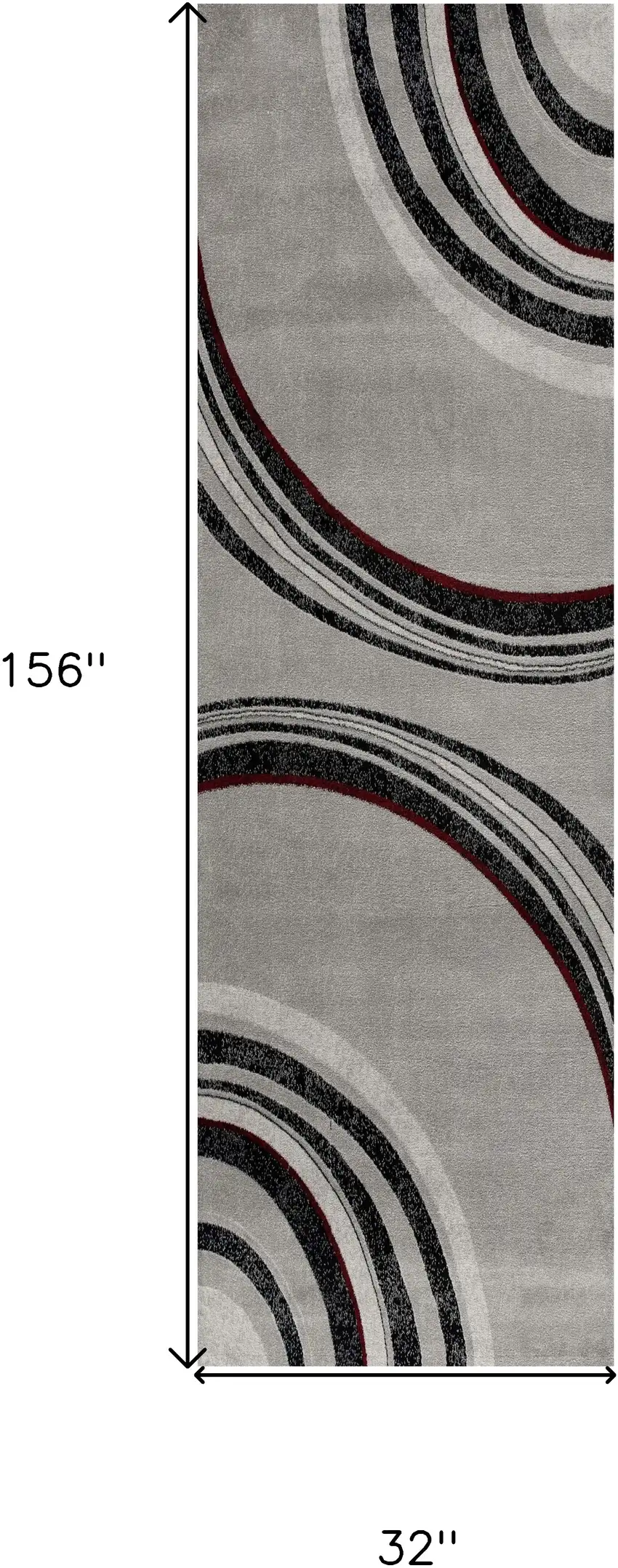 13' Gray and Black Abstract Power Loom Distressed Runner Rug Photo 3