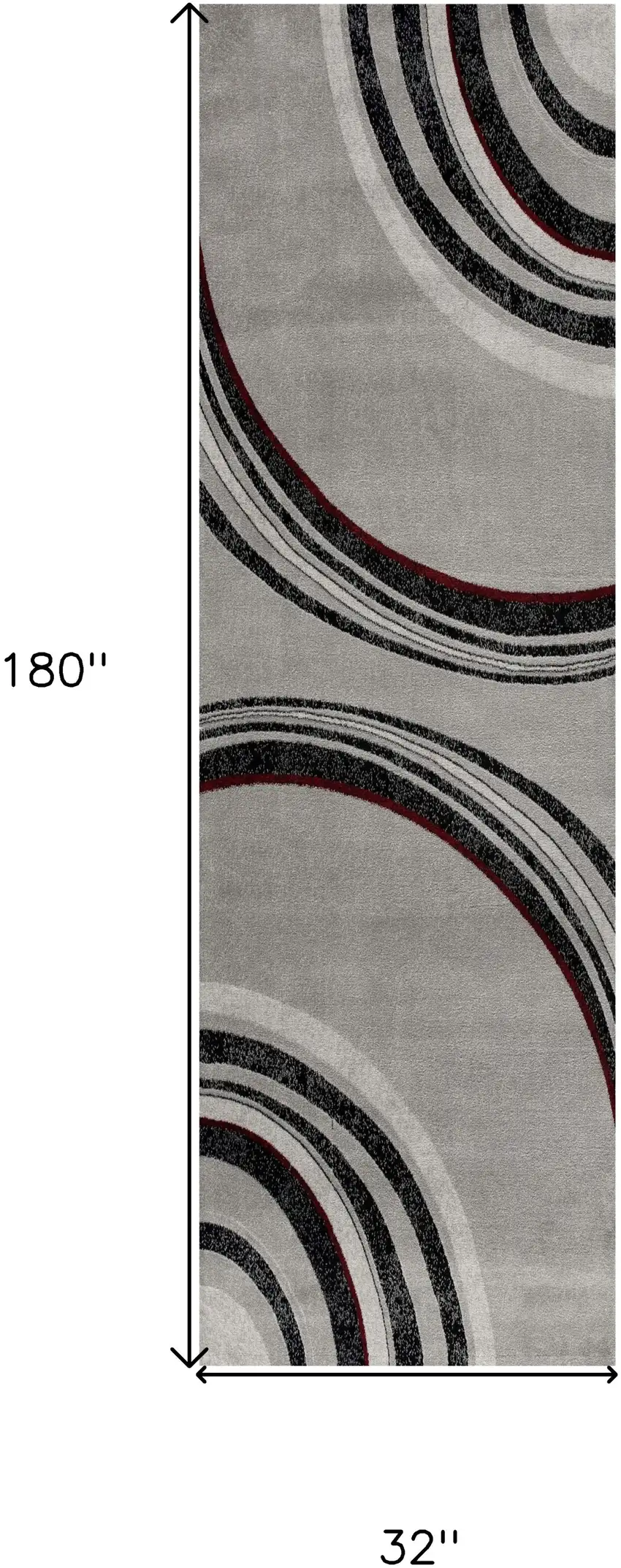 15' Gray and Black Abstract Power Loom Distressed Runner Rug Photo 3