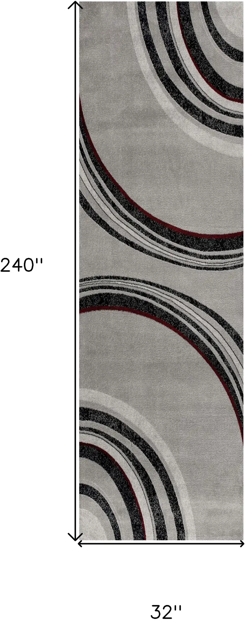 20' Gray and Black Abstract Power Loom Distressed Runner Rug Photo 3