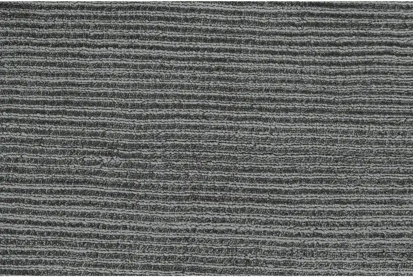 10' Gray and Black Hand Woven Runner Rug Photo 4