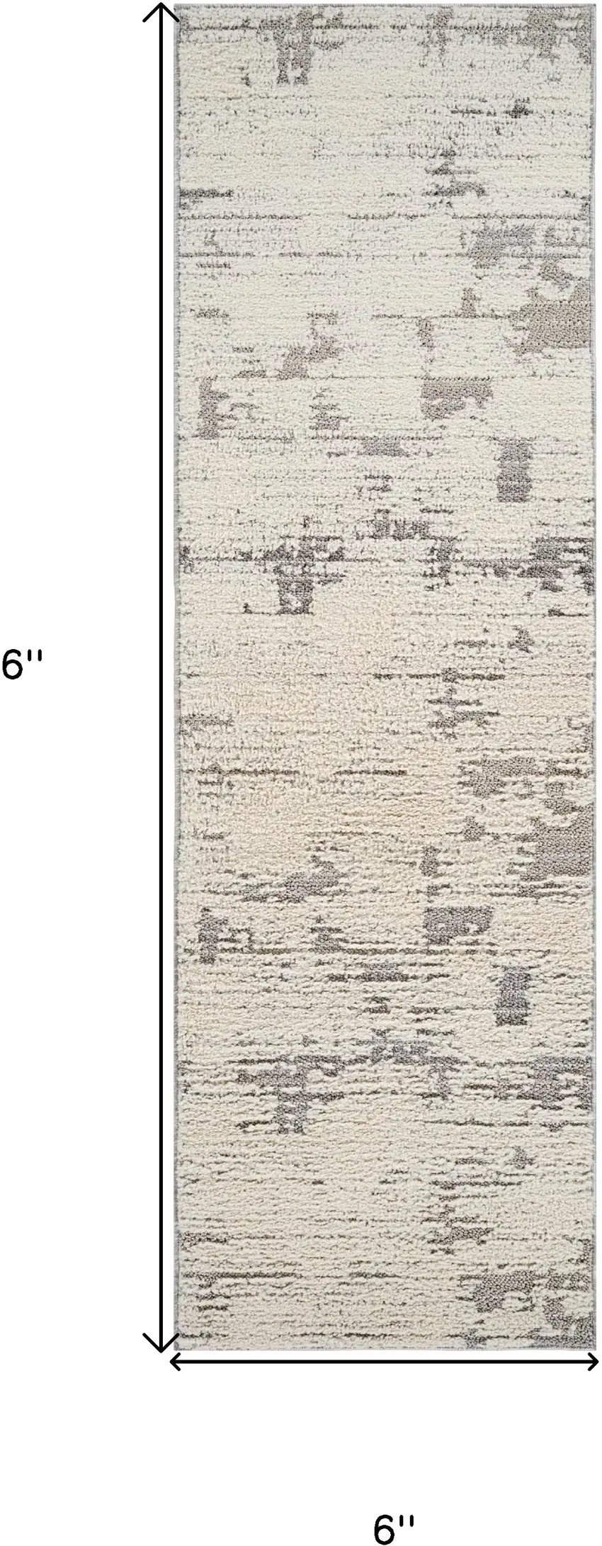 8' Gray and Cream Abstract Distressed Area Rug Photo 3