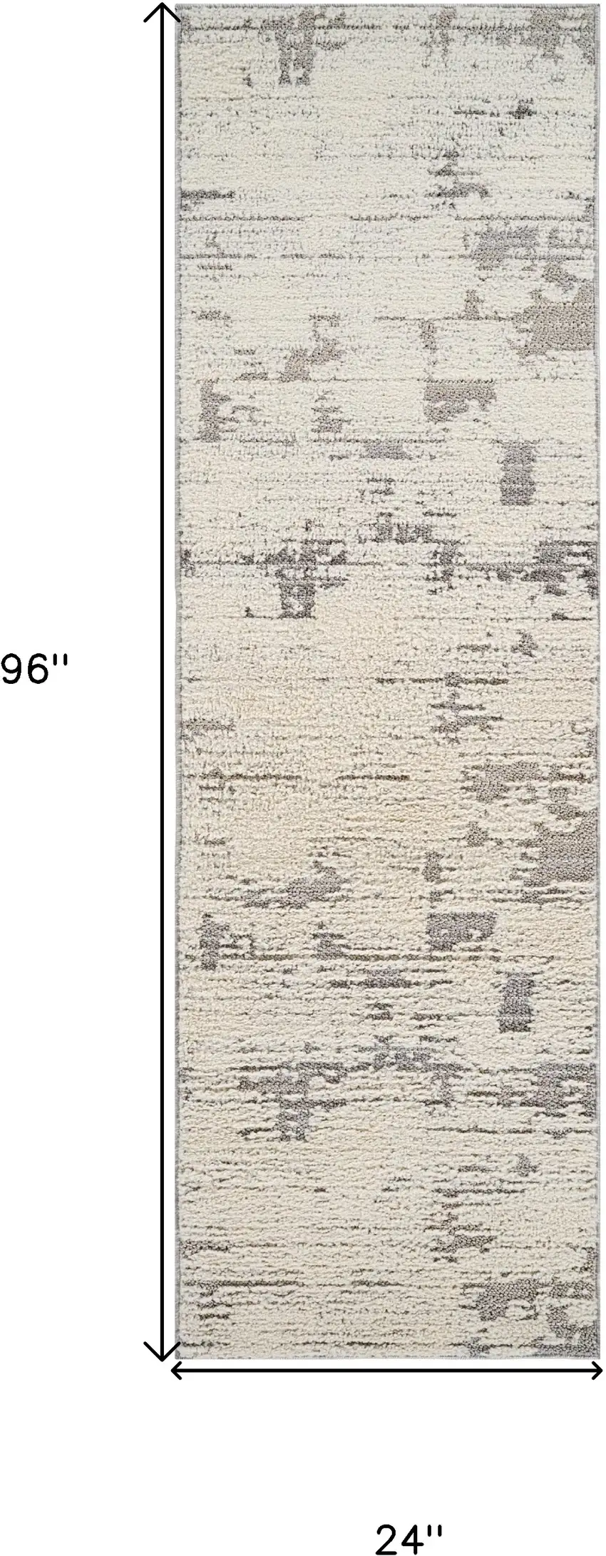8' Gray and Cream Abstract Distressed Area Rug Photo 8