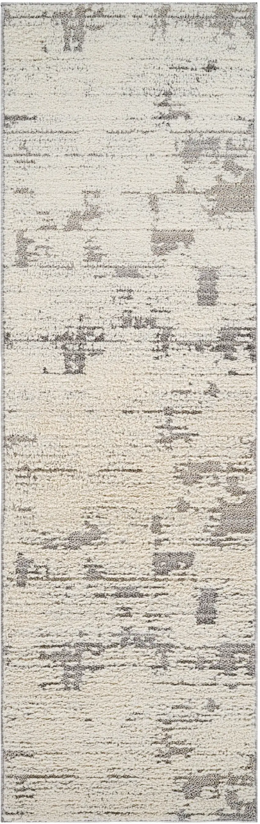 8' Gray and Cream Abstract Distressed Area Rug Photo 2