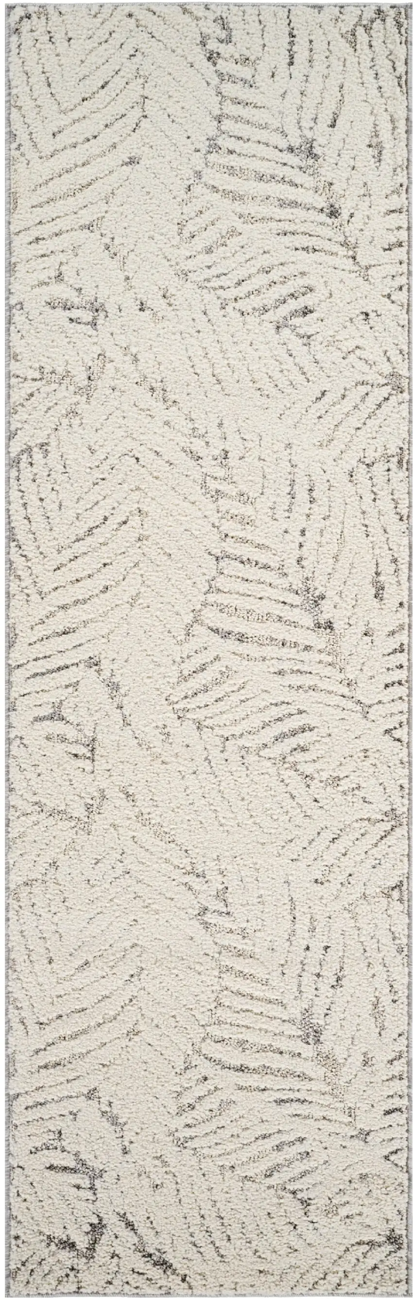 8' Gray and Cream Floral Distressed Area Rug Photo 2