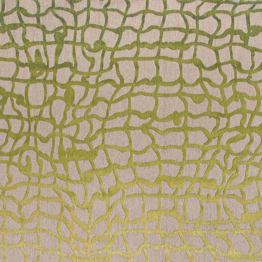 8' Gray and Green Round Abstract Non Skid Area Rug Photo 6