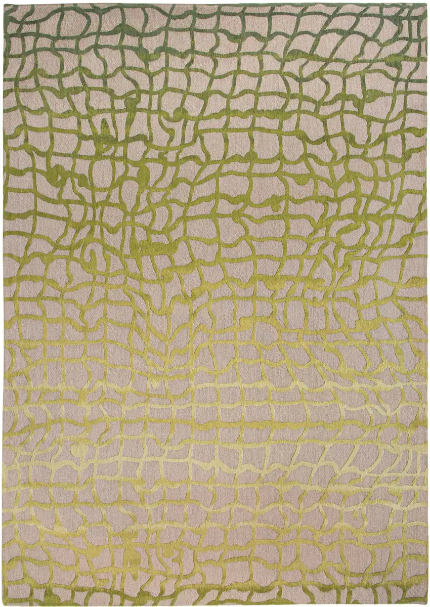 5' Gray and Green Round Abstract Non Skid Area Rug Photo 4