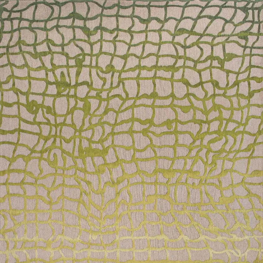 5' Gray and Green Round Abstract Non Skid Area Rug Photo 7