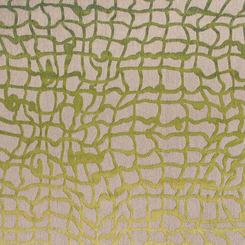5' Gray and Green Round Abstract Non Skid Area Rug Photo 6