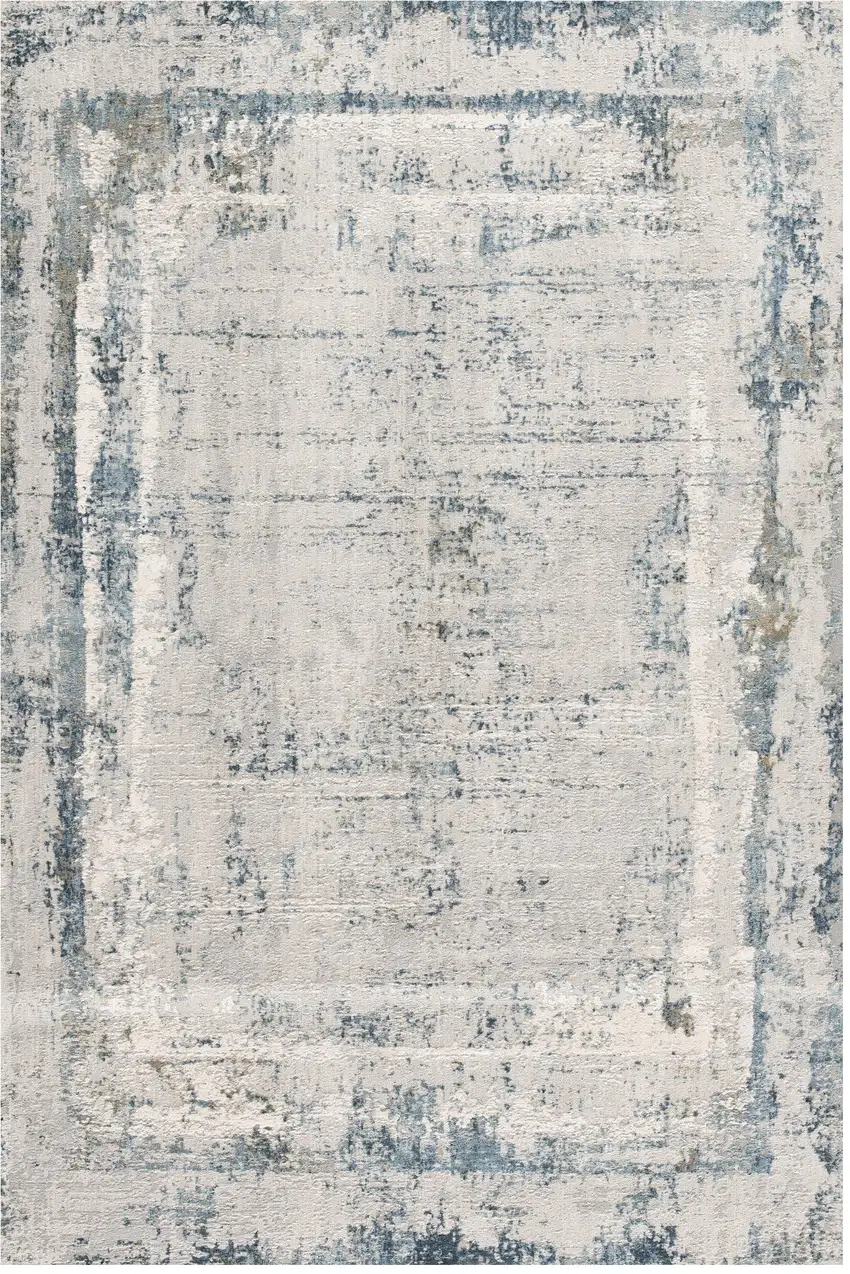 13' Gray and Ivory Abstract Distressed Runner Rug Photo 2