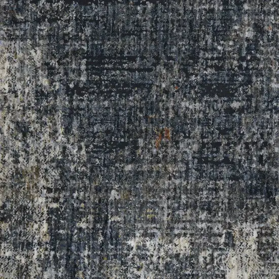 8' Gray and Ivory Abstract Power Loom Runner Rug Photo 7