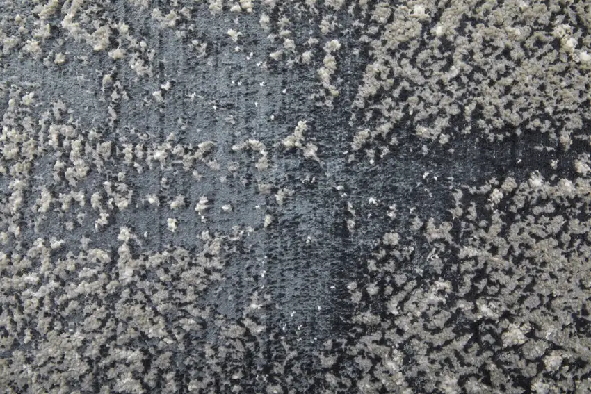 8' Gray and Ivory Abstract Power Loom Runner Rug Photo 7