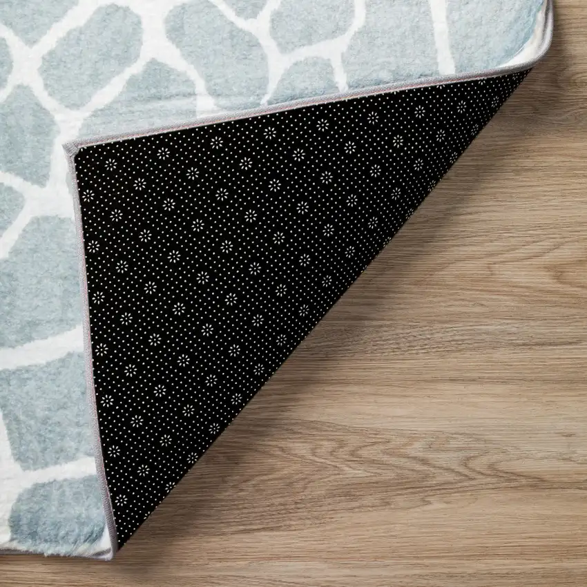 8' Gray and Ivory Animal Print Handmade Non Skid Runner Rug Photo 5
