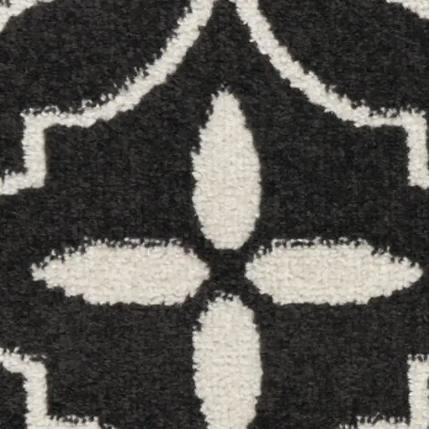 12' Gray and Ivory Floral Non Skid Runner Rug Photo 5