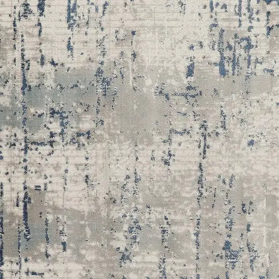 4' Gray and Ivory Square Abstract Power Loom Area Rug Photo 1