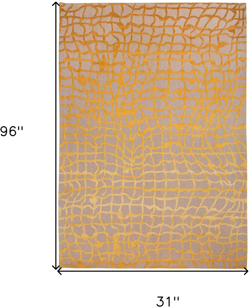 10' Gray and Orange Abstract Non Skid Area Rug Photo 3