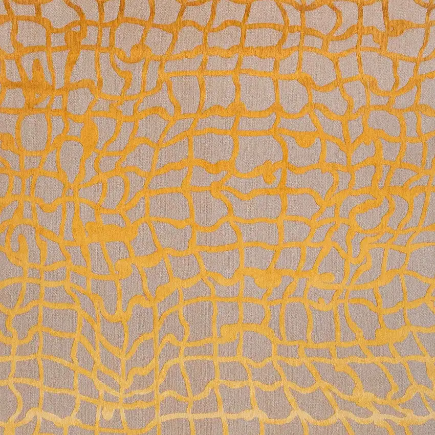 10' Gray and Orange Abstract Non Skid Area Rug Photo 6