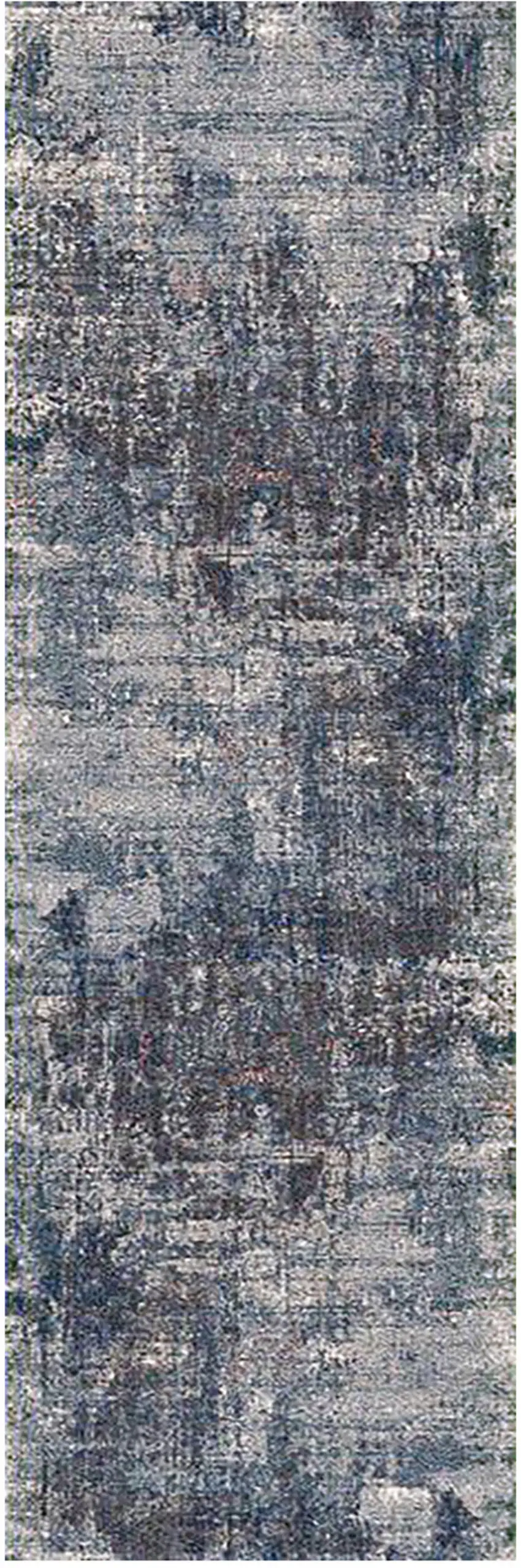 8' Gray and Orange Abstract Power Loom Runner Rug Photo 1