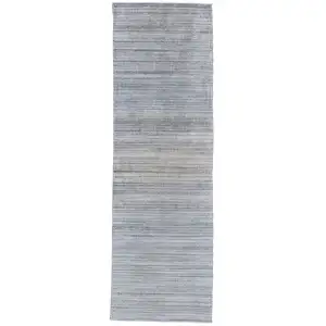 Photo of 10' Gray and Purple Ombre Hand Woven Runner Rug