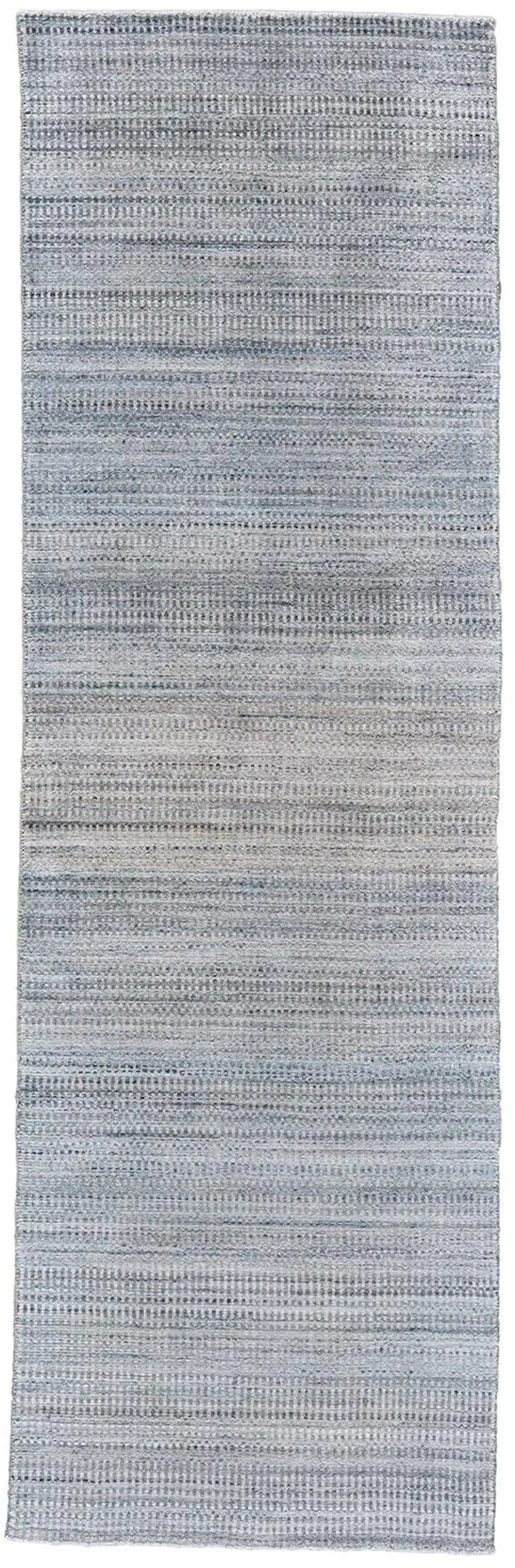 10' Gray and Purple Ombre Hand Woven Runner Rug Photo 2