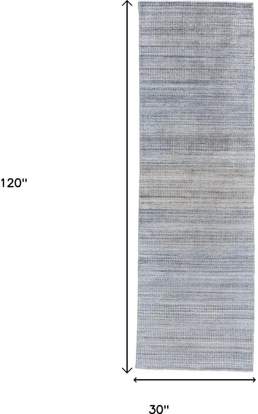 10' Gray and Purple Ombre Hand Woven Runner Rug Photo 3