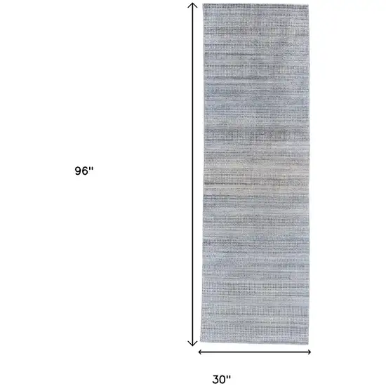 8' Gray and Purple Ombre Hand Woven Runner Rug Photo 3