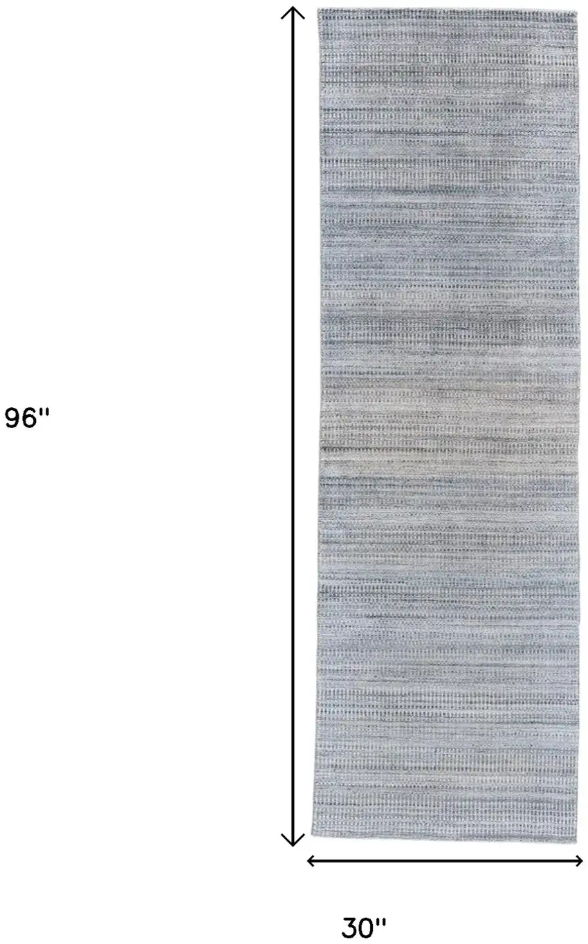 8' Gray and Purple Ombre Hand Woven Runner Rug Photo 3