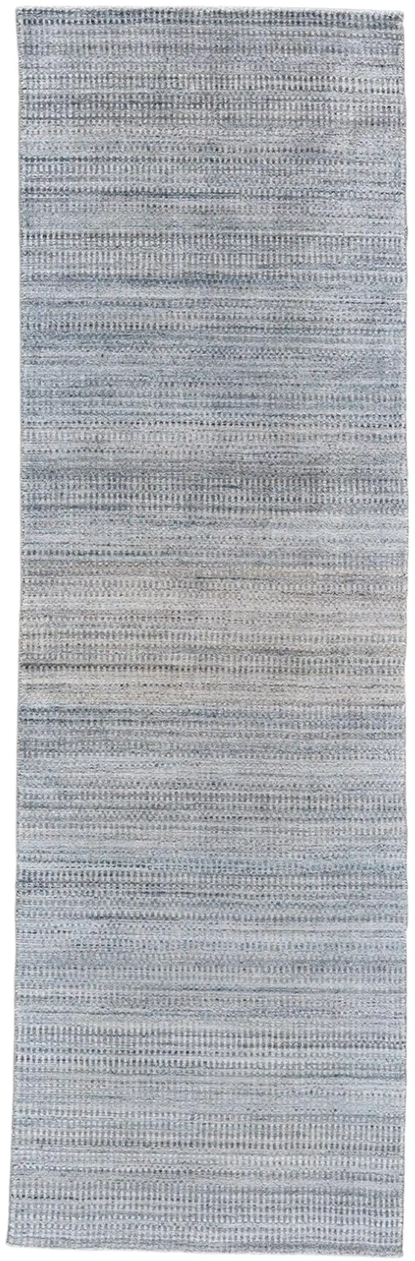 8' Gray and Purple Ombre Hand Woven Runner Rug Photo 2