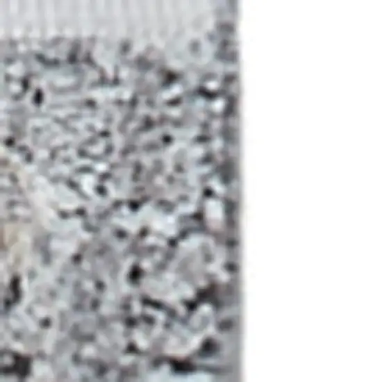 8' Gray and Silver Abstract Power Loom Worn Faded Runner Rug Photo 3