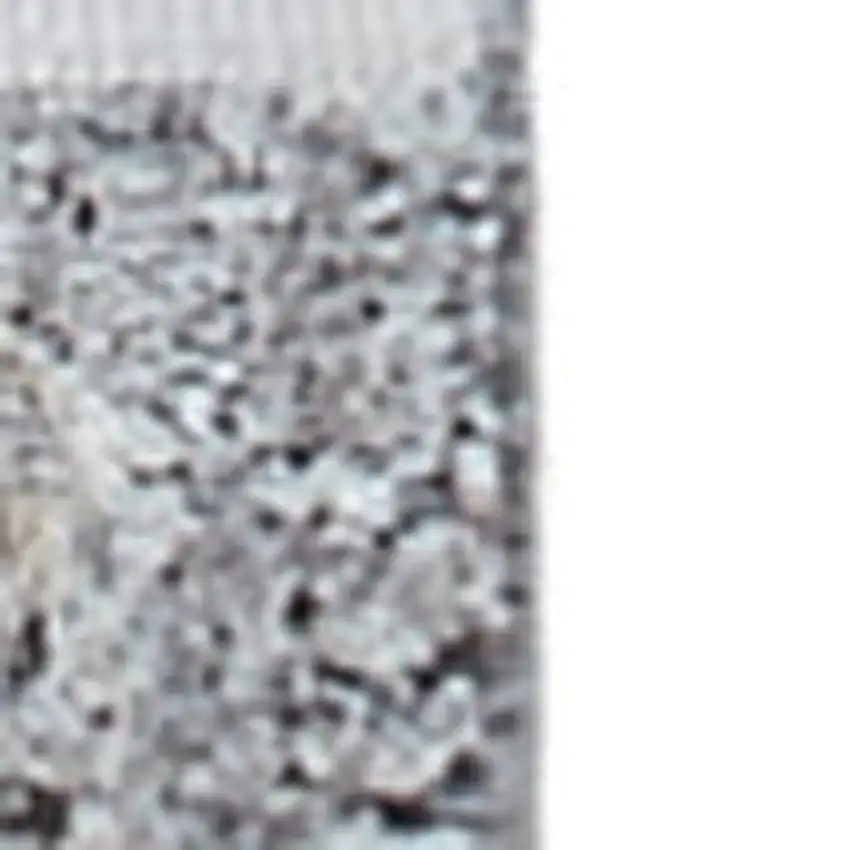 8' Gray and Silver Abstract Power Loom Worn Faded Runner Rug Photo 3