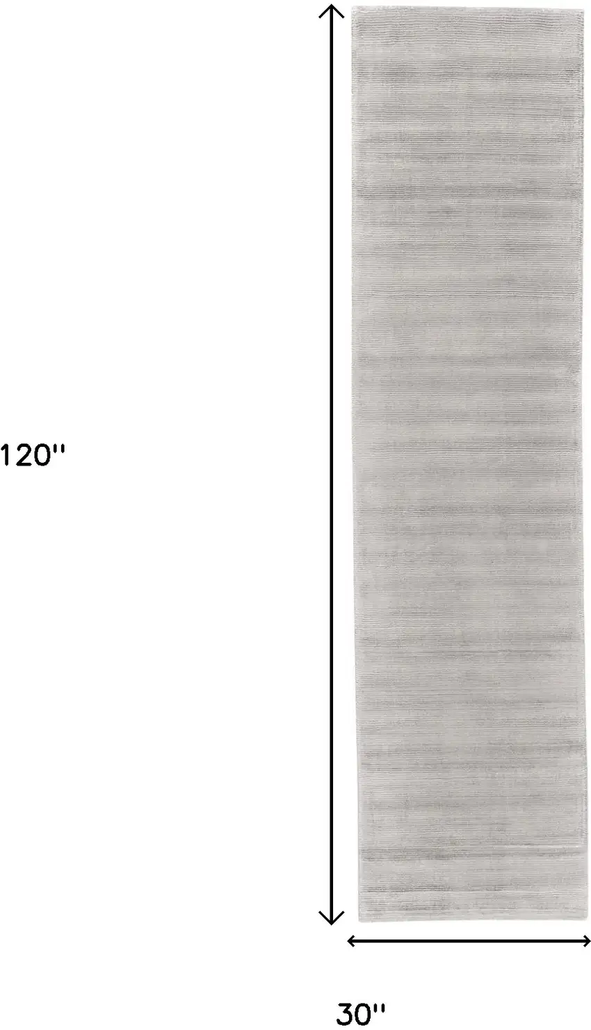 10' Gray and Silver Hand Woven Runner Rug Photo 5