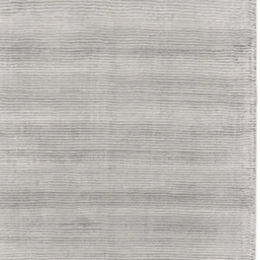 10' Gray and Silver Hand Woven Runner Rug Photo 3