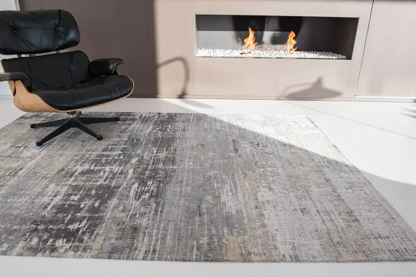 10' Gray and White Abstract Non Skid Area Rug Photo 7