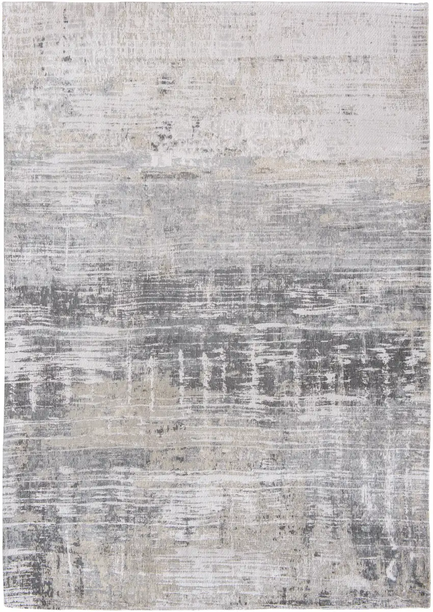 10' Gray and White Abstract Non Skid Area Rug Photo 2