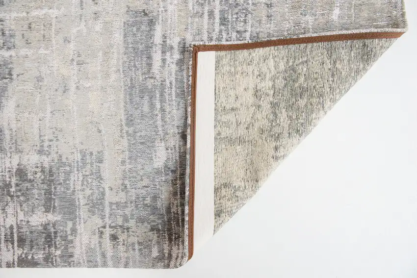 10' Gray and White Abstract Non Skid Area Rug Photo 4
